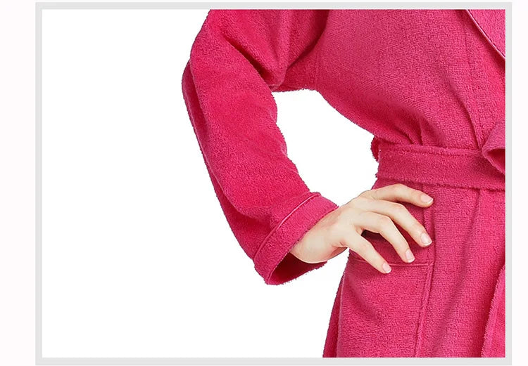 100% Cotton Robe Toweling Terry Robe Unisex lovers Soft Bath Robe Men And Women Nightrobe Sleepwear Male Casual Home Bathrobe