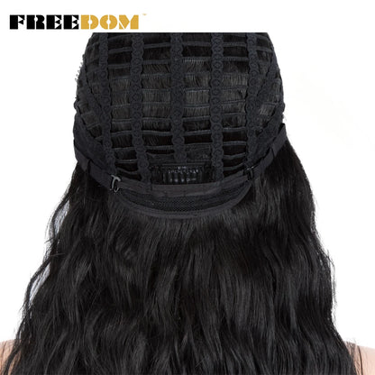 Synthetic Lace Front Wig, Long Deep Wavy Ombre Blonde Ginger Lace Wigs For Black Women, Heat Resistant Cosplay Wigs, FREEDOM