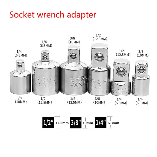 Ratchet Wrench Socket Converter Head Sleeve Adapter, 1/2" Big Fly To 3/8" 1/4" Hand Tools
