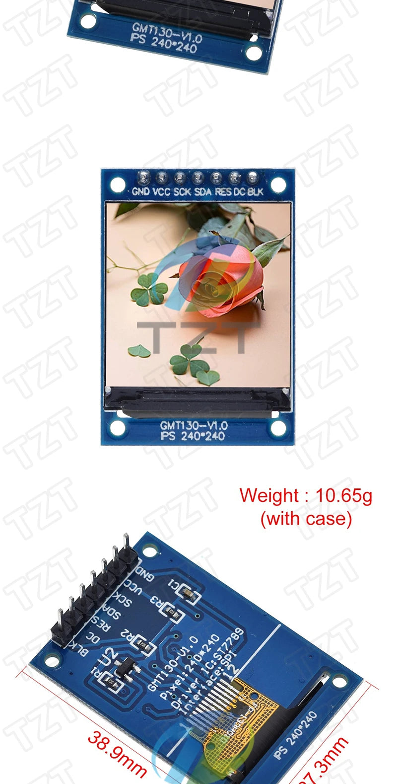 TFT Display 0.96 / 1.3 inch IPS 7P SPI HD 65K Full Color LCD Module ST7735 / ST7789 Drive IC 80*160 240*240 (Not OLED)