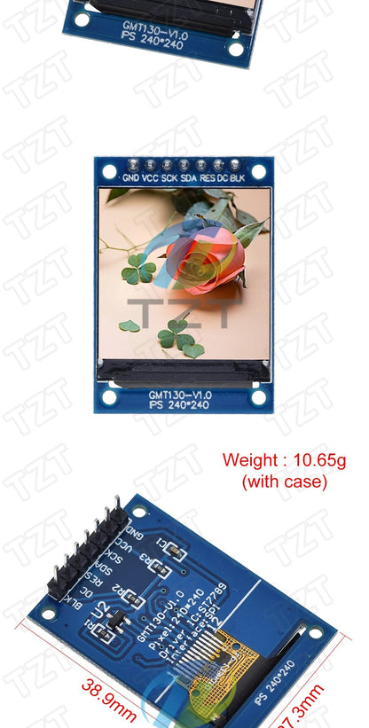 TFT Display 0.96 / 1.3 inch IPS 7P SPI HD 65K Full Color LCD Module ST7735 / ST7789 Drive IC 80*160 240*240 (Not OLED)