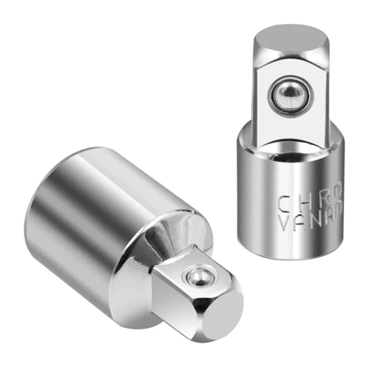 Ratchet Wrench Socket Converter Sleeve Head Adapter 1/2" (Female) to 3/8" (Male), 3/8" (Female) to 1/4" (Male), 1/4" (Female) to 3/8" (Male), 3/8" (Female) to 1/2" (Male) Stainless Steel