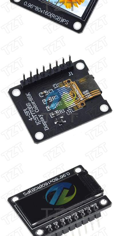 TFT Display 0.96 / 1.3 inch IPS 7P SPI HD 65K Full Color LCD Module ST7735 / ST7789 Drive IC 80*160 240*240 (Not OLED)