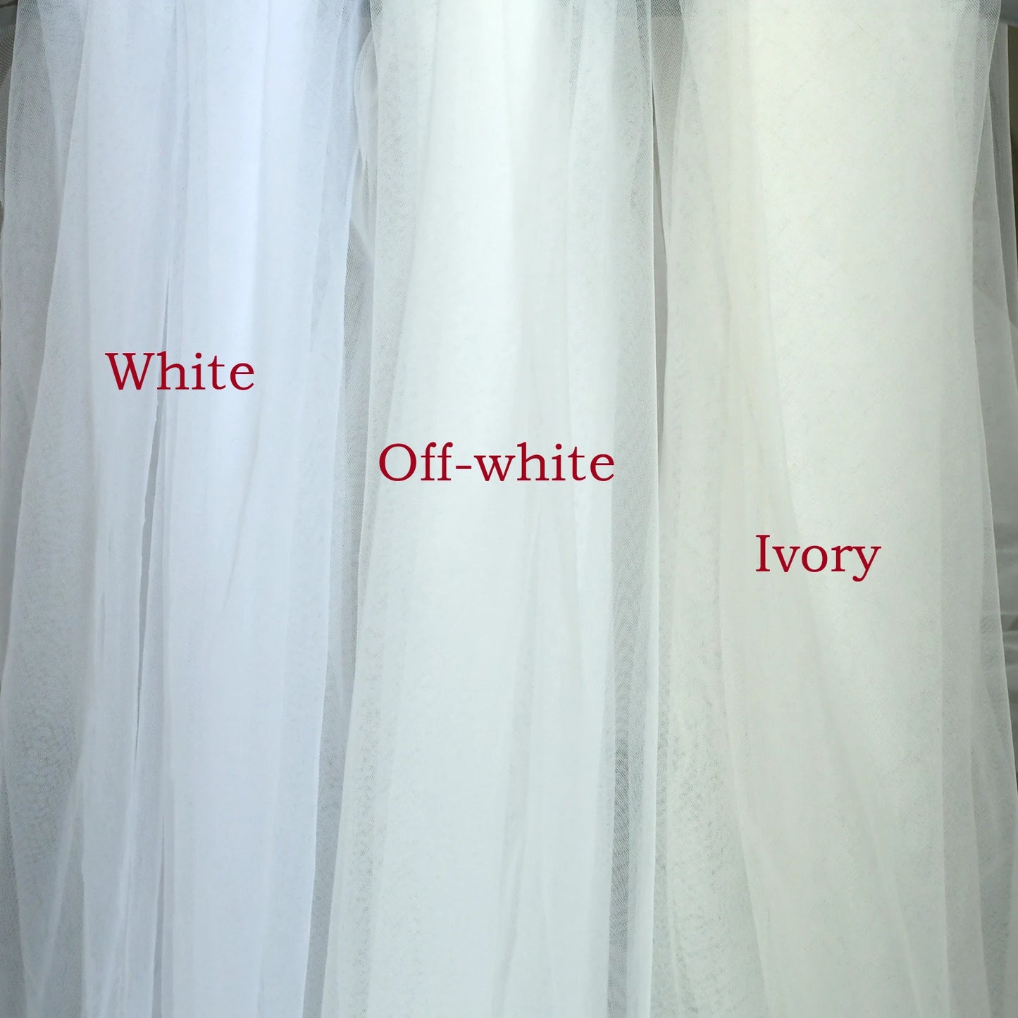 TOPQUEEN V30 Classic Bridal Wedding Veils Plain Yarn 1 Tier Soft Wedding Long Veil with Comb Wedding Dress Accessories Black Red