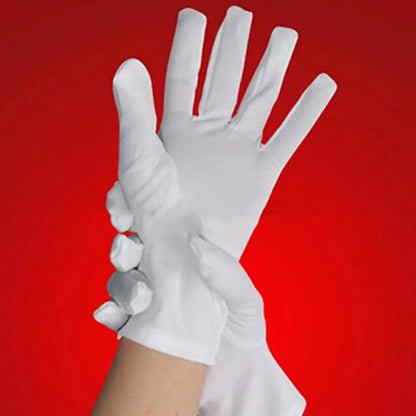 1Pair White Formal Gloves, Tuxedo Honor Guard Parade Inspection Collection Serve Thin Gloves, Thick Gloves, Performance Gloves, Men