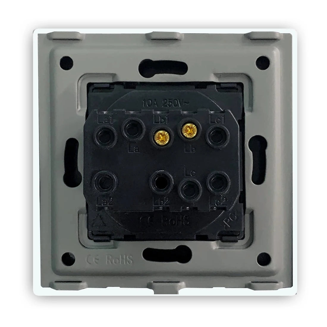 BSEED Mechanical Wall Light Push Switch 1/2Gang 1Way Automatic Rebound Switches Button With Glass Frame 250V