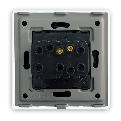 BSEED Mechanical Wall Light Push Switch 1/2Gang 1Way Automatic Rebound Switches Button With Glass Frame 250V