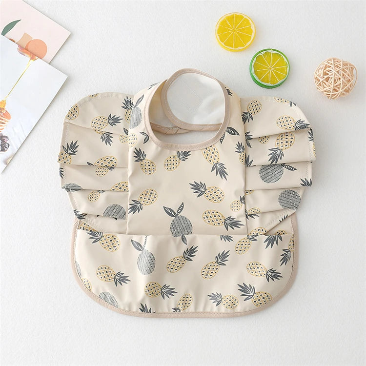 Baby Bibs INS Nordic Style Angel Feed Pocket Burp Girl Boy Infant Meals Bib Waterproof Easy Clean Cute Elephant Bibs Soft PU