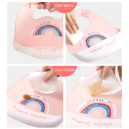 Babero de silicona impermeable para bebé, diseño de plátano, para alimentación de recién nacidos, delantal suave comestible, bufanda ajustable para eructos de bebé