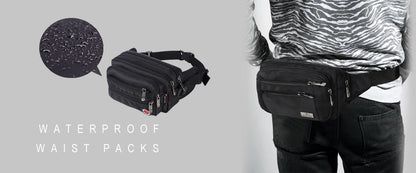Waist Pack, Casual Functional Fashion Men Waterproof Fanny Pack, Women Belt Bum Bag, Male Phone Wallet Pouch Bags, Unisex 98011