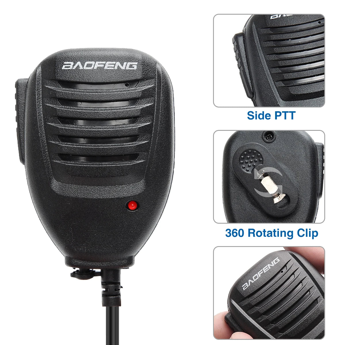 BaoFeng Walkie Talkie BF-780 2 Pin PTT Speaker Mic for Quansheng UV-K5 K6 Baofeng UV-5R BF-888S UV-5RH 21 17 PRO HAM Radio