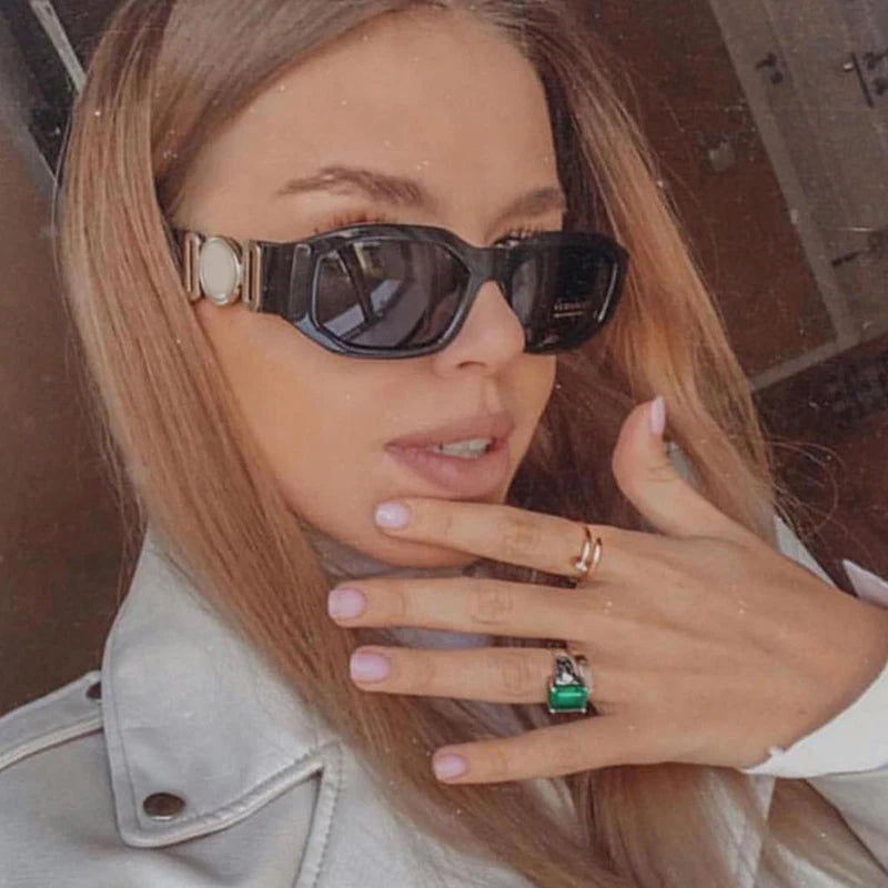 Vintage Polygon Sunglasses, Woman Fashion Brand, Small Frame Sun Glasses, Female Personality Candy Colors Retro Designer Shades