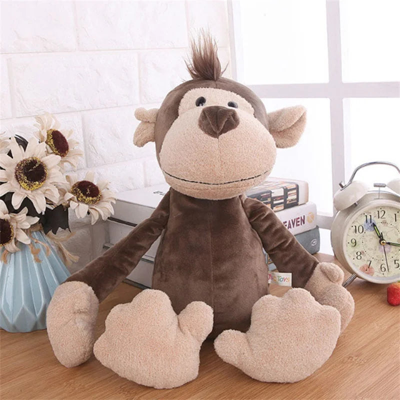 Stuffed Plush Animal Toys Soft Dolls Jungle Lion Elephant Tiger Dog Fox Monkey Deer Children Gift Kawaii Baby Kids Hobby Toys