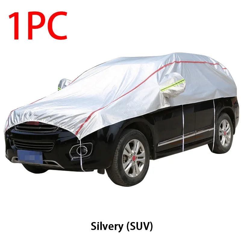Universal Half Car Cover, Waterproof Outdoor Cover, Oxford Sun Rain Uv Protection, Dustproof Snowproof Car Body Cover for SUV Sedan