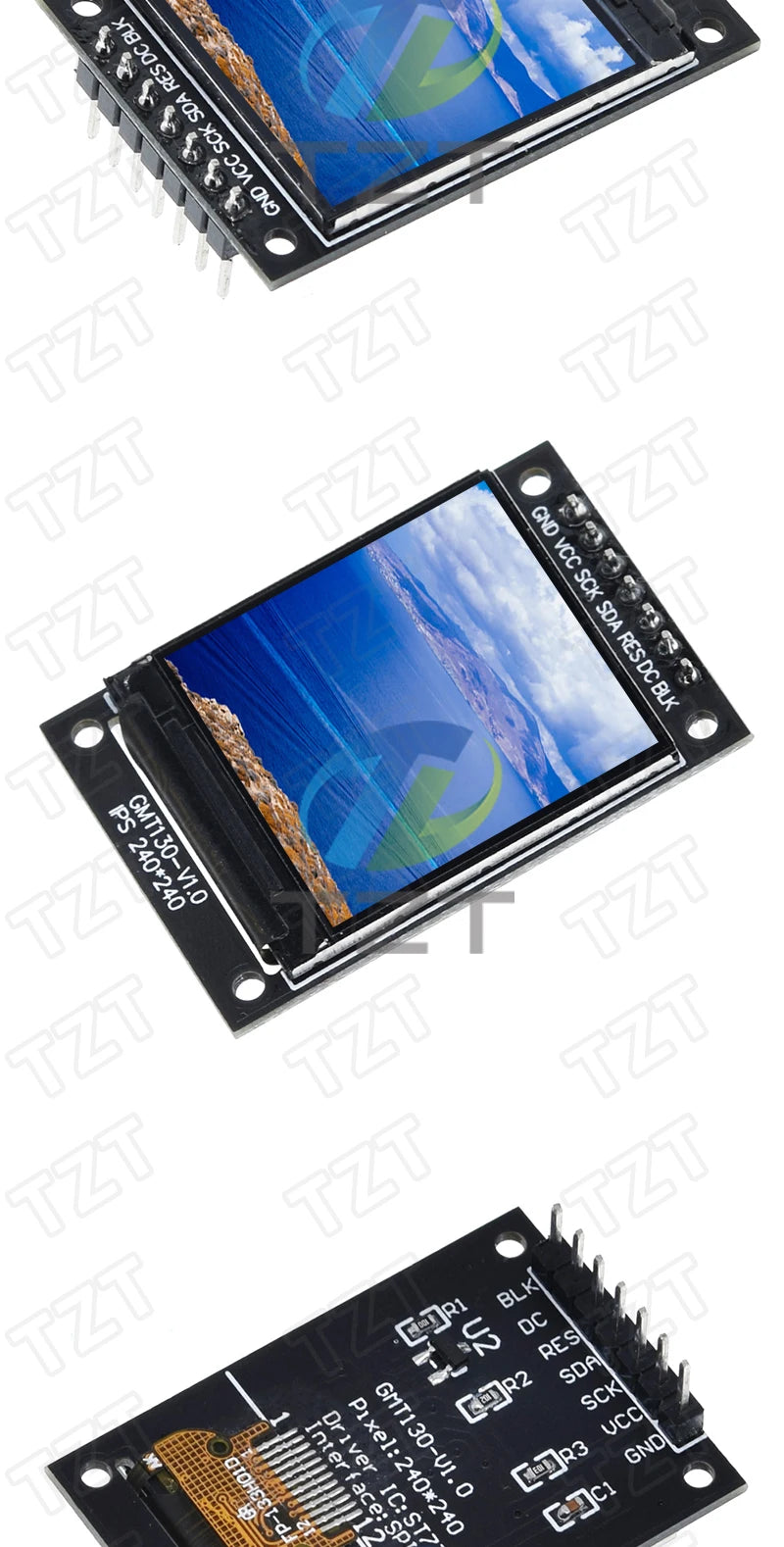 TFT Display 0.96 / 1.3 inch IPS 7P SPI HD 65K Full Color LCD Module ST7735 / ST7789 Drive IC 80*160 240*240 (Not OLED)
