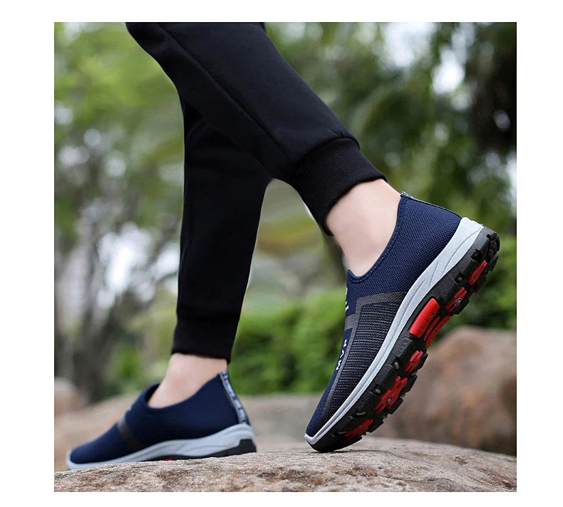 Summer Mesh Men Shoes, Lightweight Sneakers, Men Fashion Casual Walking Shoes, Breathable Slip-on Mens Loafers, Zapatillas Hombre