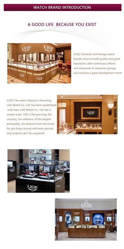 Luxury Fashion Diver Watch For Men, 30ATM Waterproof Date Clock, Sports Watch For Mens, Quartz Wristwatch, Relogio Masculino, LIGE Top Brand