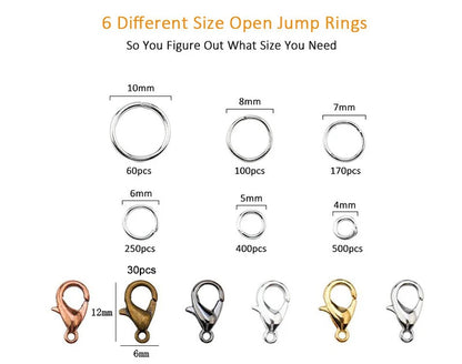 A Set Jewelry Findings Tool Set Open Jump Rings, Jewelry Pliers, Lobster Clasps Hooks, Jewelry Tweezers Jewelry Making Supplies
