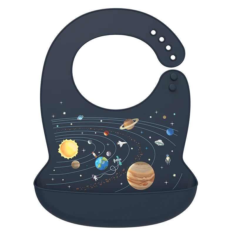 Babero de silicona impermeable para bebé, diseño de plátano, para alimentación de recién nacidos, delantal suave comestible, bufanda ajustable para eructos de bebé
