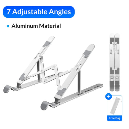 ORICO Foldable Laptop Stand Holder Riser Portable Adjustable Aluminum Notebook Stand Computer Stand 7 Angles for MacBook Tablets
