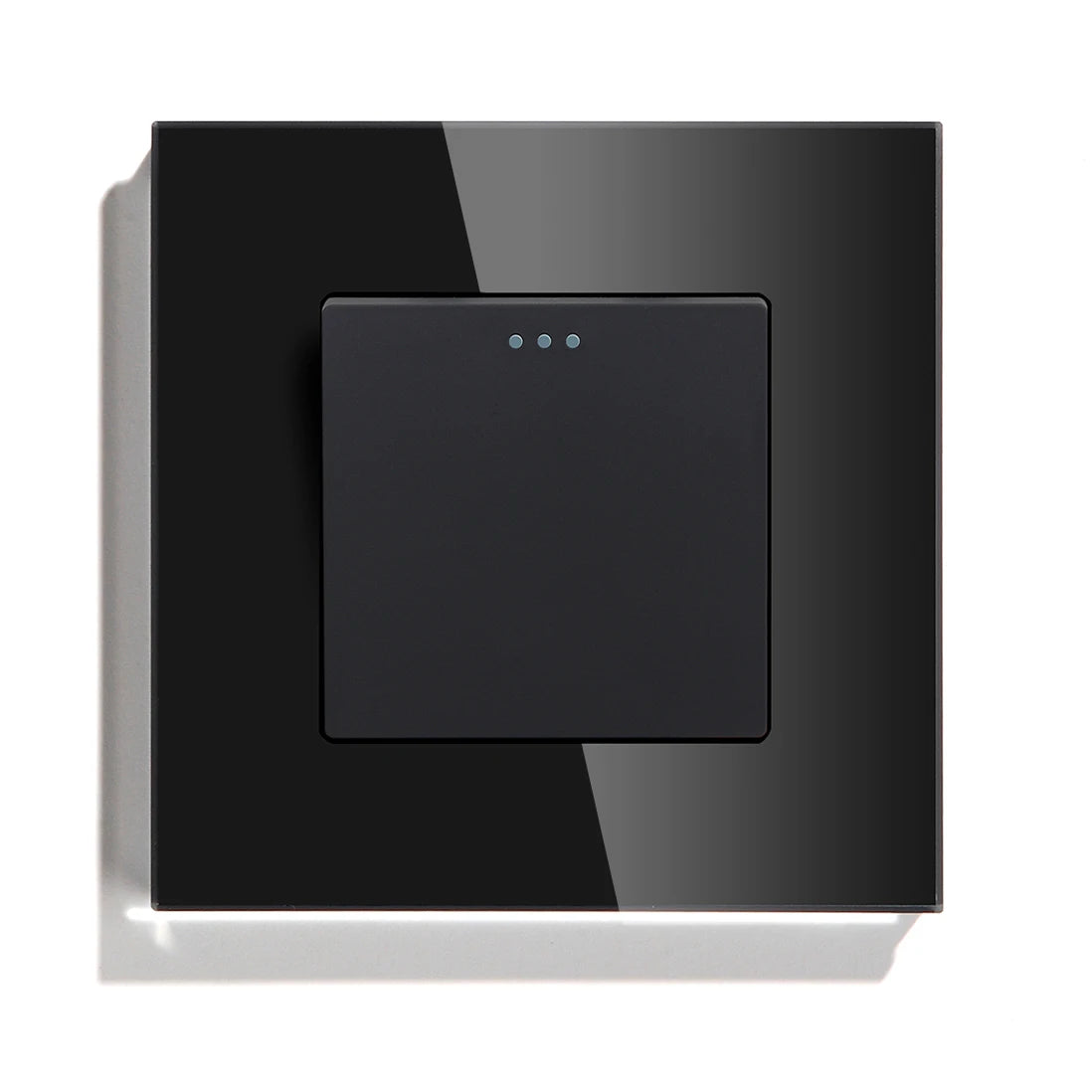 BSEED Mechanical Wall Light Switch Button Switch 1/2/3Gang 1Way Crystal Glass Panel Power Switch Switch On Off 250V White Black