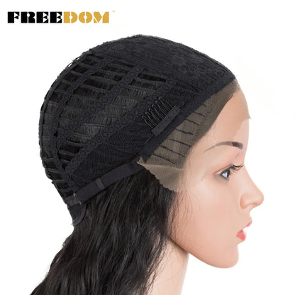 Synthetic Lace Front Wig, Long Deep Wavy Ombre Blonde Ginger Lace Wigs For Black Women, Heat Resistant Cosplay Wigs, FREEDOM