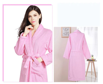 100% Cotton Robe Toweling Terry Robe Unisex lovers Soft Bath Robe Men And Women Nightrobe Sleepwear Male Casual Home Bathrobe