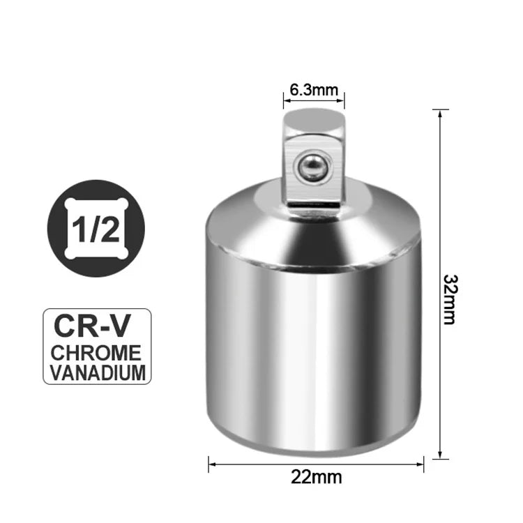 Ratchet Wrench Socket Converter Sleeve Head Adapter 1/2" (Female) to 3/8" (Male), 3/8" (Female) to 1/4" (Male), 1/4" (Female) to 3/8" (Male), 3/8" (Female) to 1/2" (Male) Stainless Steel