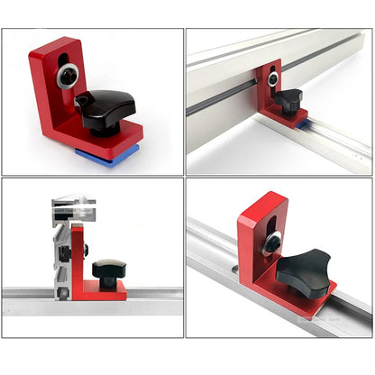 Woodworking T-track Stop T-Slot Limiter Aluminum Miter Track Fence Flip Stop Chute Locator Carpenter DIY Workbench Tools