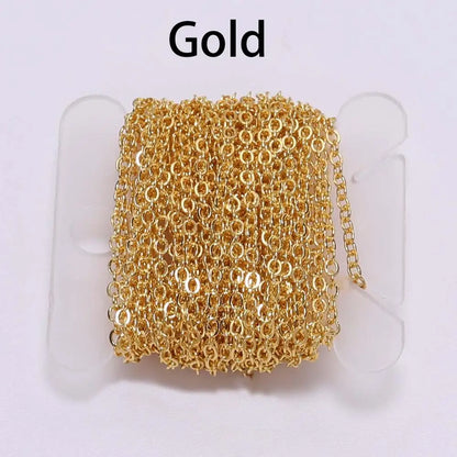 5M/lot, Gold/Bronze Plated Necklace Chain For Jewelry Making Findings, DIY Necklace Chains Materials, Handmade Supplies
