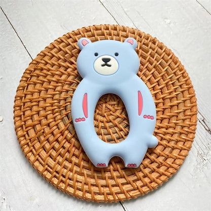 1Pcs, Silicone Dinosaur Teether, Cartoon Animal Rodent Teeth, Necklace Food Grade Baby Chew Toy