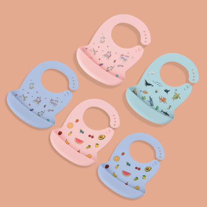 Babero de silicona impermeable para bebé, diseño de plátano, para alimentación de recién nacidos, delantal suave comestible, bufanda ajustable para eructos de bebé