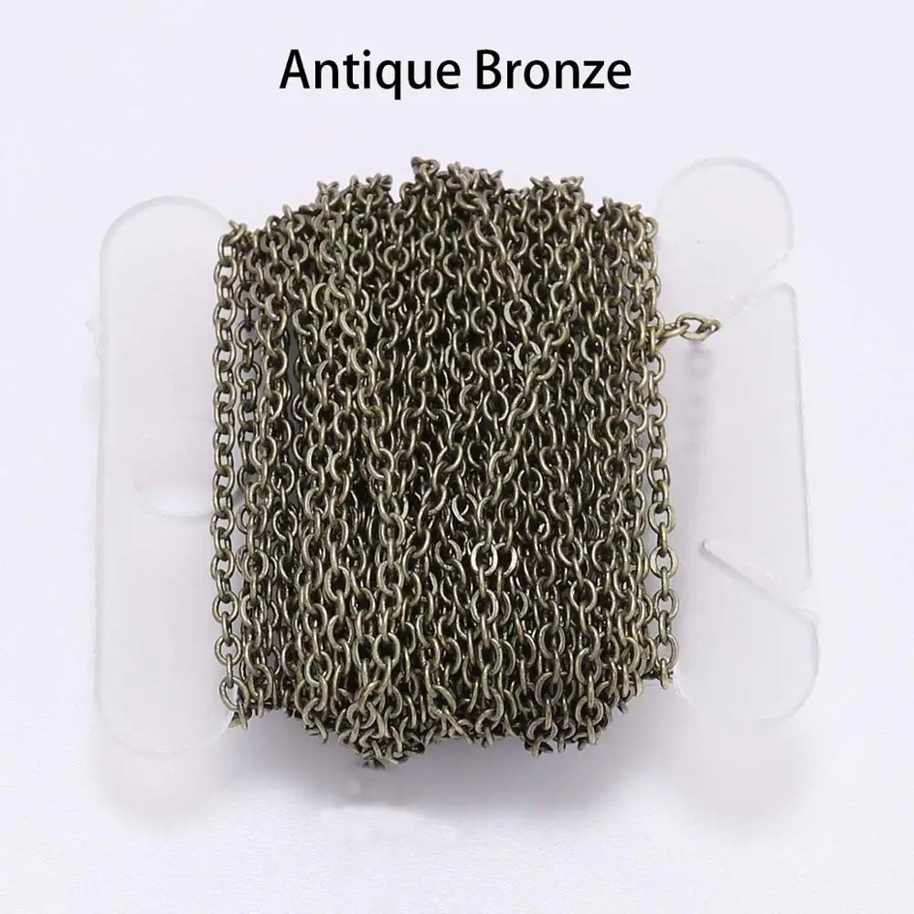 5M/lot, Gold/Bronze Plated Necklace Chain For Jewelry Making Findings, DIY Necklace Chains Materials, Handmade Supplies
