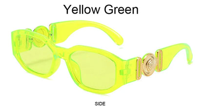 Vintage Polygon Sunglasses, Woman Fashion Brand, Small Frame Sun Glasses, Female Personality Candy Colors Retro Designer Shades