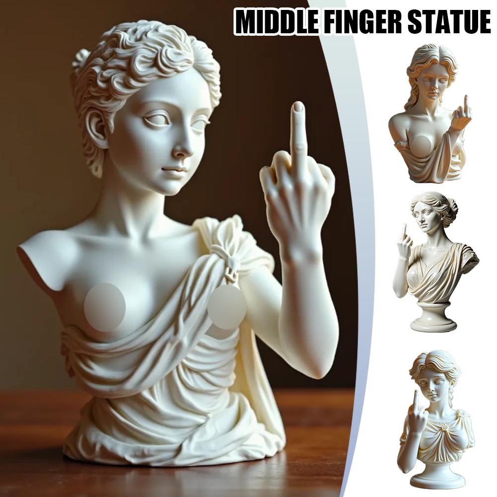 Vienna Goddess Statue, Middle Finger Resin Art Decor Funny Offensive Sculpture, Desktop Novelty Gift Decor Statue Home Decor