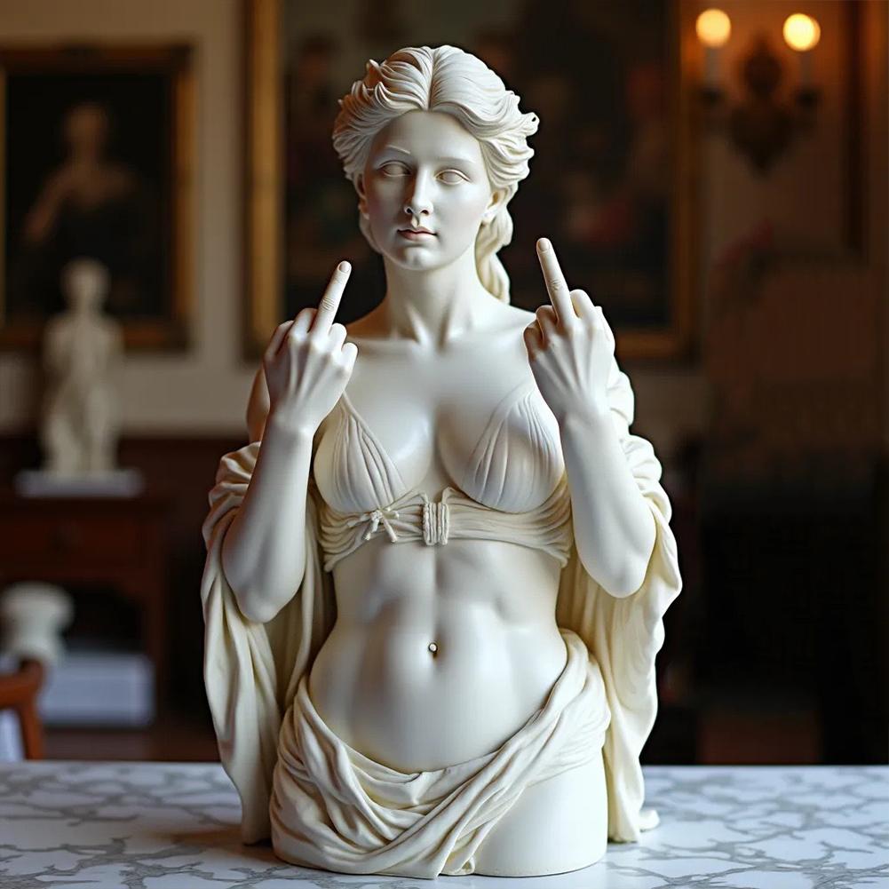 Vienna Goddess Statue, Middle Finger Resin Art Decor Funny Offensive Sculpture, Desktop Novelty Gift Decor Statue Home Decor