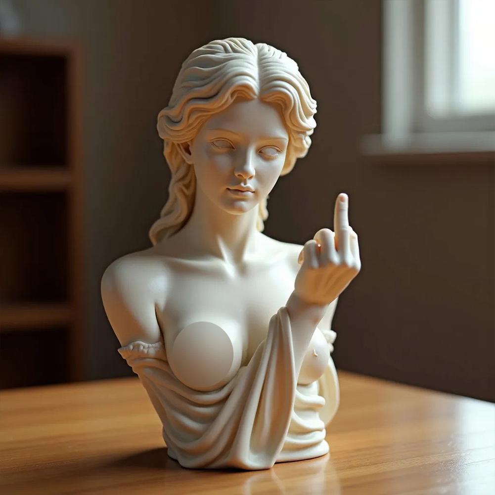 Vienna Goddess Statue, Middle Finger Resin Art Decor Funny Offensive Sculpture, Desktop Novelty Gift Decor Statue Home Decor