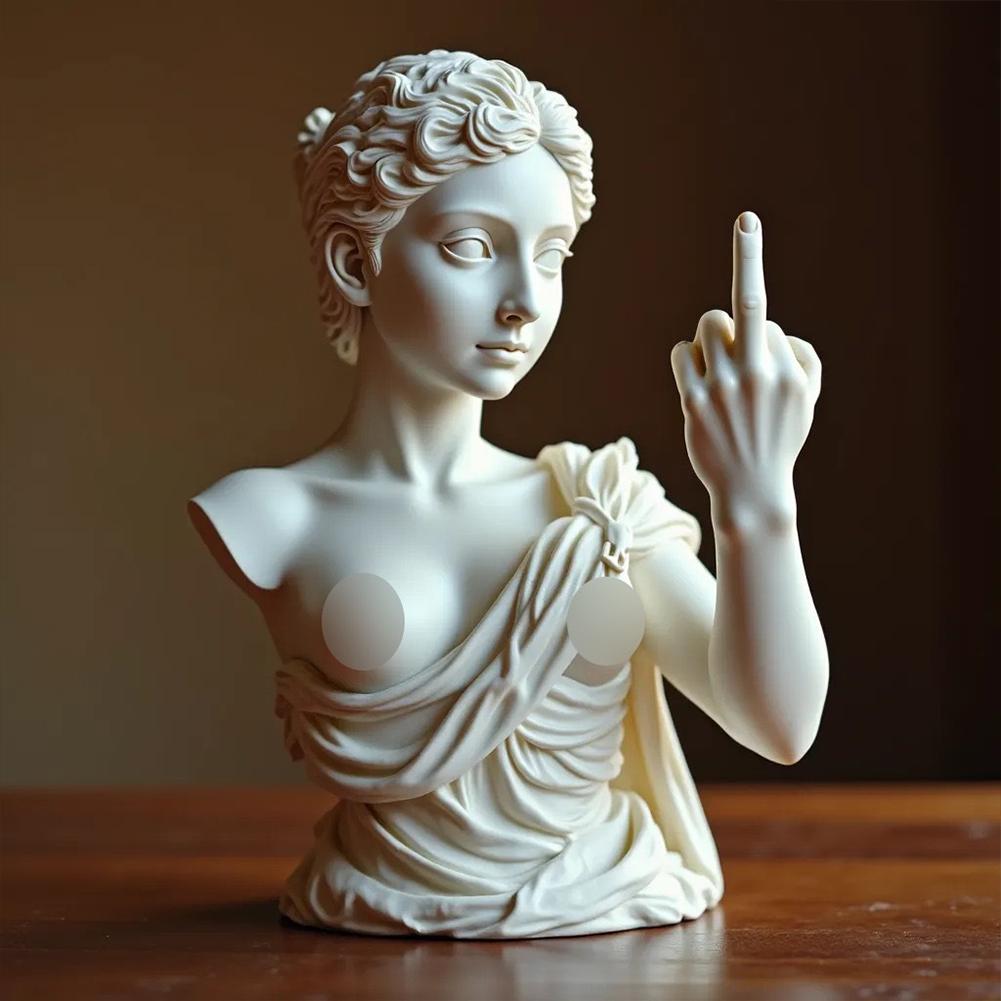 Vienna Goddess Statue, Middle Finger Resin Art Decor Funny Offensive Sculpture, Desktop Novelty Gift Decor Statue Home Decor