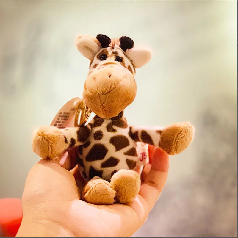Cute Cartoon Animal Plush Keychain 15cm Turtle Elephant Tiger Lion Hippo Raccoon Bulldog Cat Penguin Monkey Plush Toy