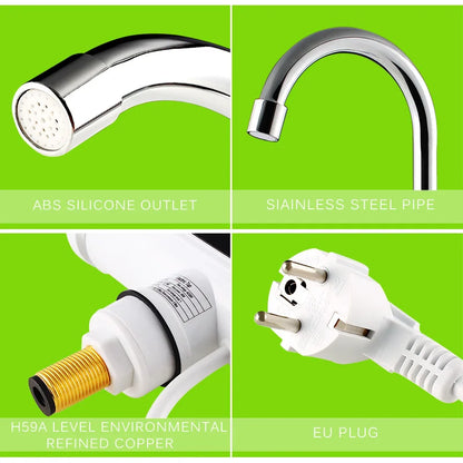 Electric Kitchen Water Heater Tap, Instant Hot Water Faucet Heater, Cold Heating Faucet, Tankless Instantaneous Water Heater, ATWFS