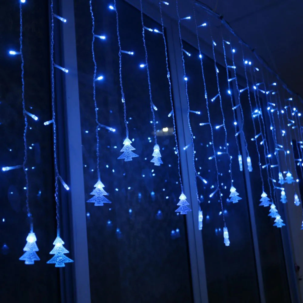 Window Curtain String Lights 4M Fairy Light Outdoor for Room Decor Christmas Bedroom Party Wedding Home Garden Wall Decorations