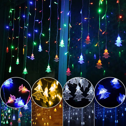 Window Curtain String Lights 4M Fairy Light Outdoor for Room Decor Christmas Bedroom Party Wedding Home Garden Wall Decorations