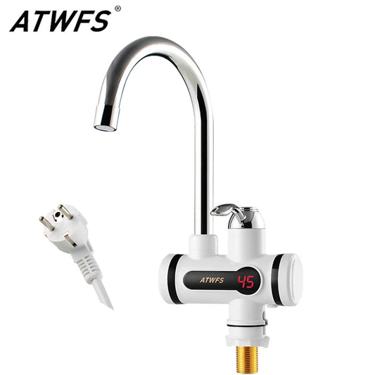 Electric Kitchen Water Heater Tap, Instant Hot Water Faucet Heater, Cold Heating Faucet, Tankless Instantaneous Water Heater, ATWFS