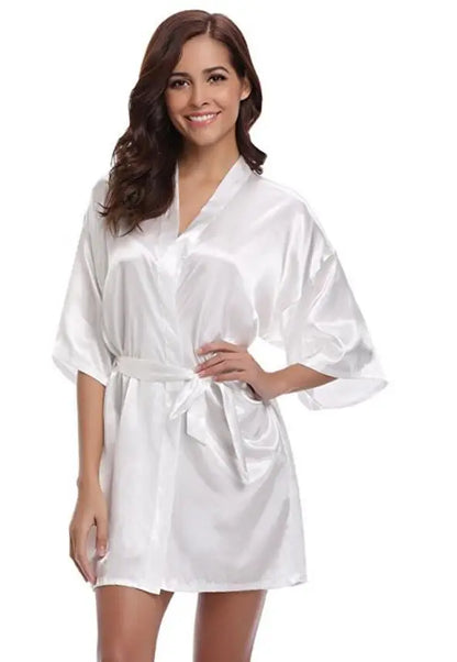New Silk Kimono Robe, Bathrobe, Women Silk Bridesmaid Robes, Sexy Navy Blue Robes, Satin Robe, Ladies Dressing Gowns, RB032