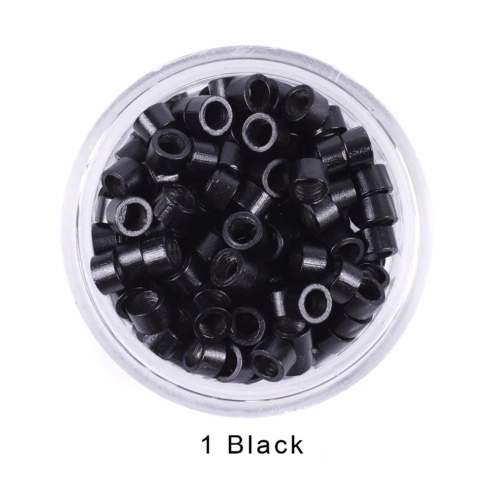 1000Pcs 4.0 mm Hair Extension Microringe Micro Links Rings Beads Links With Screws Thread Aluminium 7 Colors Optional