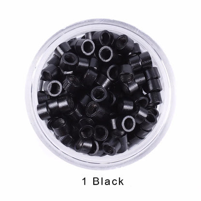 1000Pcs 4.0 mm Hair Extension Microringe Micro Links Rings Beads Links With Screws Thread Aluminium 7 Colors Optional