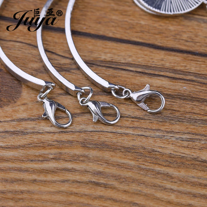 4Pcs/lot, Stainless Steel Cabochon Bracelet Base, 20mm Cameo Settings Bracelets, Bezel Blanks, DIY Jewelry Making Bracelet Findings