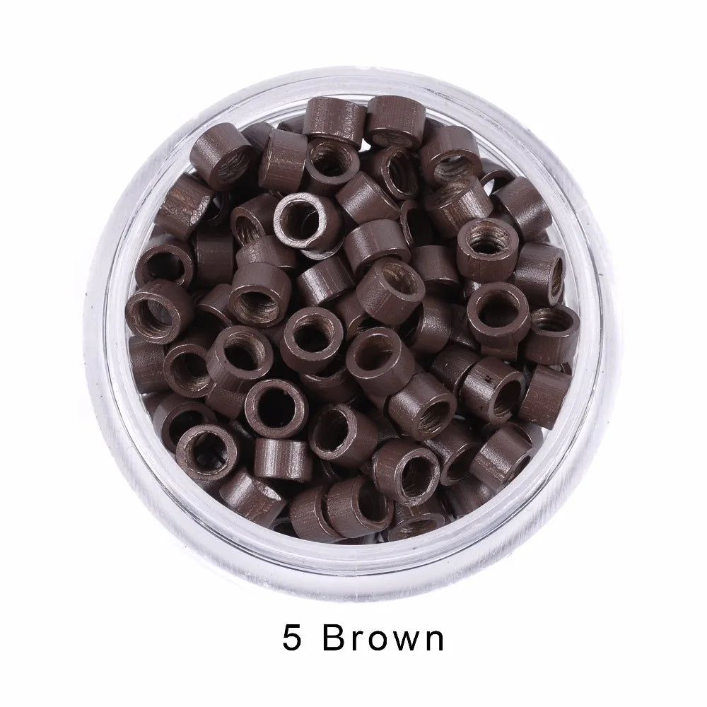 1000Pcs 4.0 mm Hair Extension Microringe Micro Links Rings Beads Links With Screws Thread Aluminium 7 Colors Optional