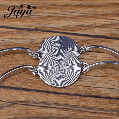 4Pcs/lot, Stainless Steel Cabochon Bracelet Base, 20mm Cameo Settings Bracelets, Bezel Blanks, DIY Jewelry Making Bracelet Findings