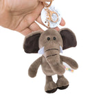 Cute Cartoon Animal Plush Keychain 15cm Turtle Elephant Tiger Lion Hippo Raccoon Bulldog Cat Penguin Monkey Plush Toy